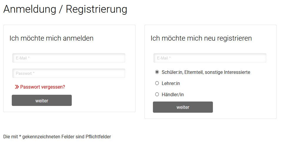 FAQ click and teach: Anmeldung / Registrierung
